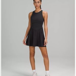 Black Lulu Lemon Court Crush Tennis Dress